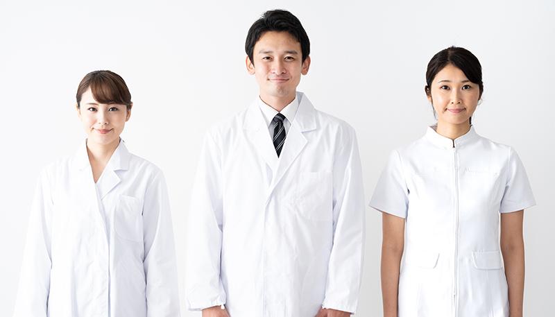 portrait of asian medical group on white background